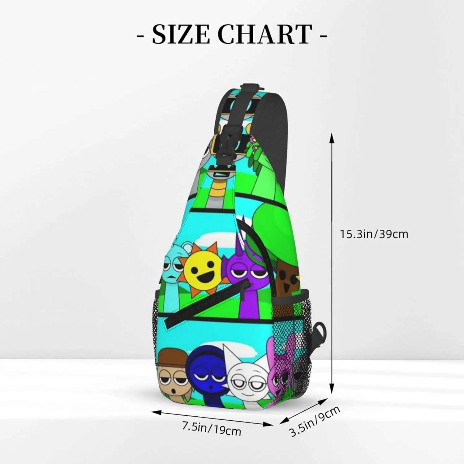 Sprunki Sling Backpack Chest Bag Crossbody Shoulder Bag,Travel Hiking Daypack For Men Women Camping Gym