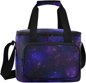 Star Nebula Blue Insulated Cooler Bag for Women Men Leakproof 24 Can Camping Cooling Bag for Work Office Picnic