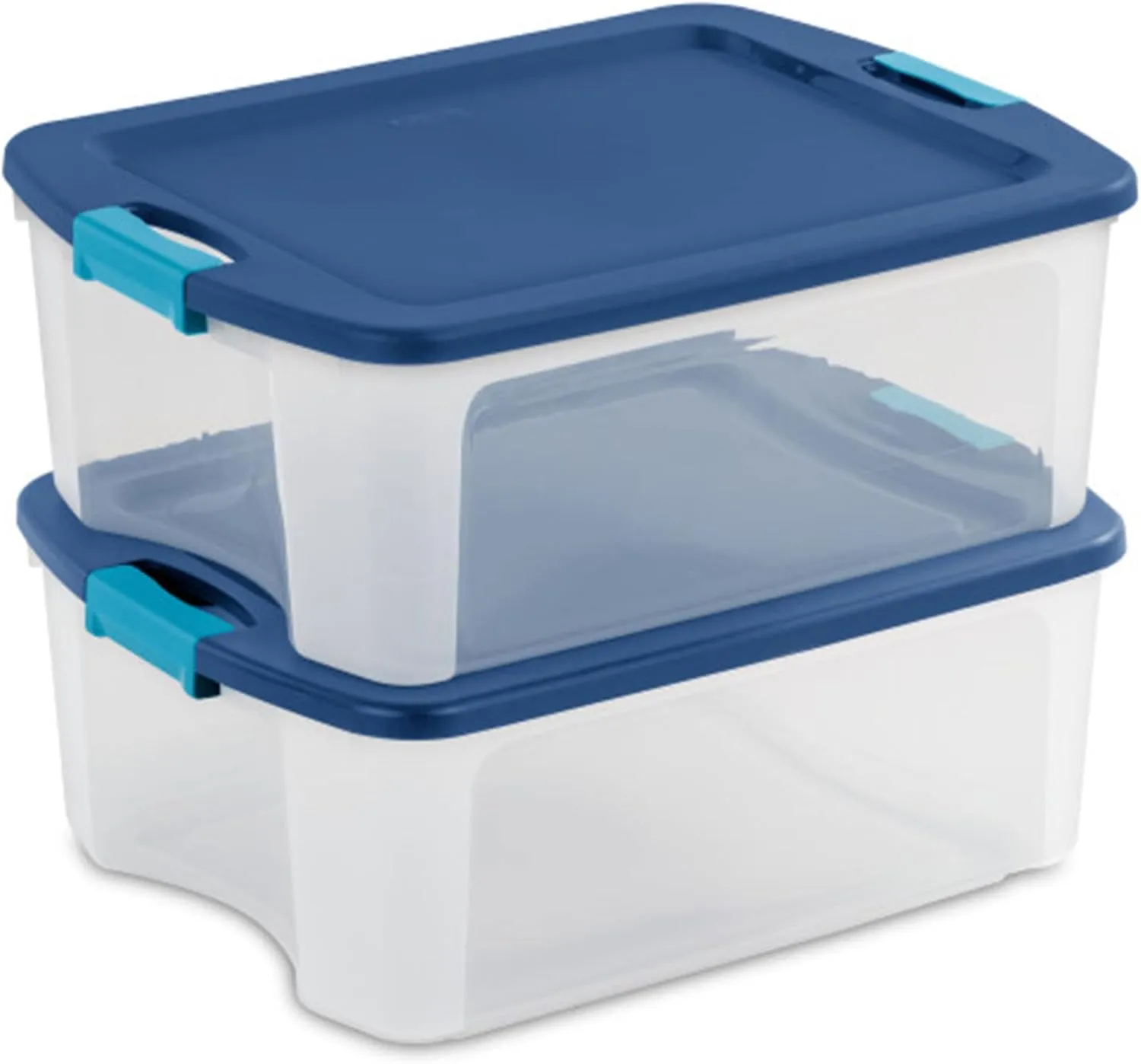 Sterilite 6-Pack Latch and Carry, Clear Plastic Storage Bins with Latching Lids and Full-Grip Handles, 12 Gallon
