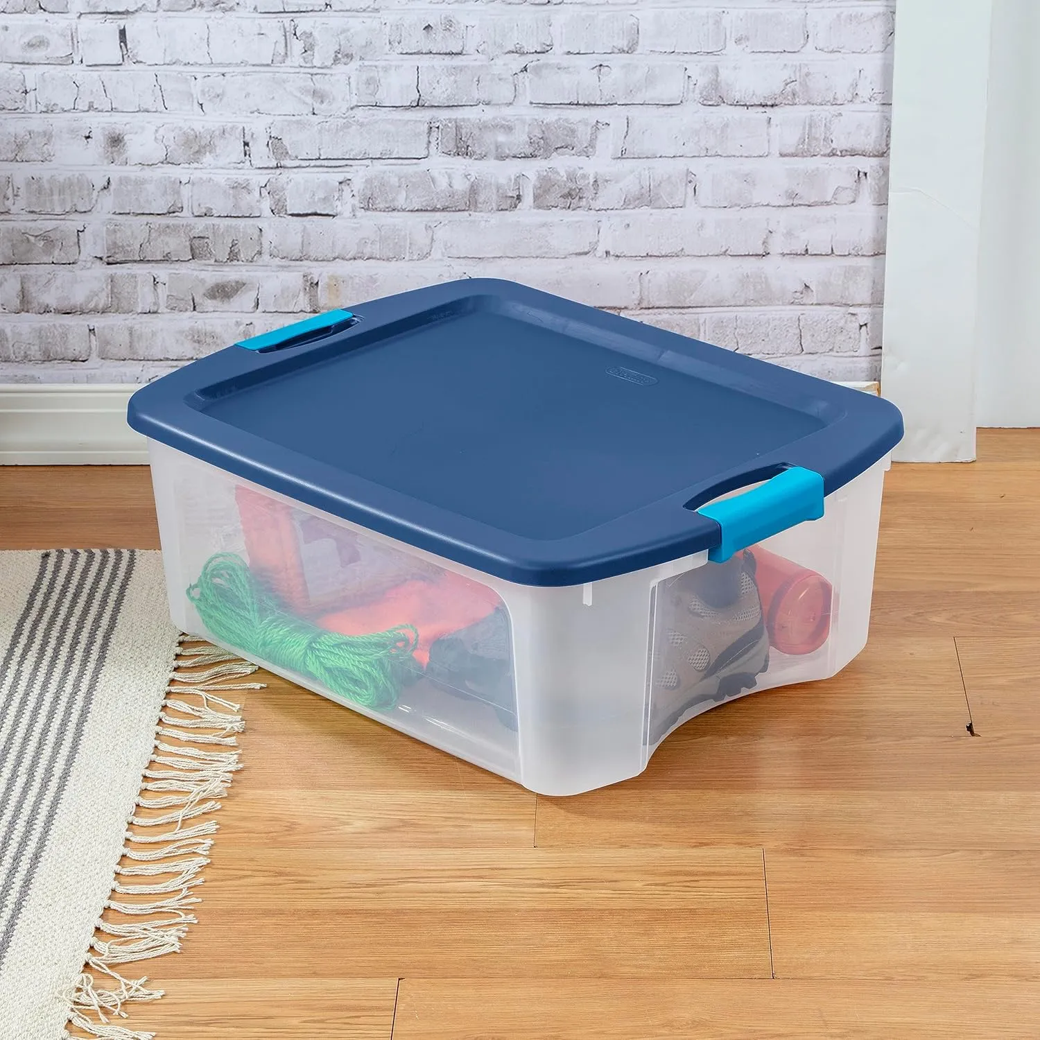 Sterilite 6-Pack Latch and Carry, Clear Plastic Storage Bins with Latching Lids and Full-Grip Handles, 12 Gallon
