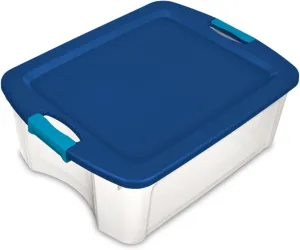 Sterilite 6-Pack Latch and Carry, Clear Plastic Storage Bins with Latching Lids and Full-Grip Handles, 12 Gallon