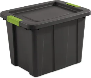 Sterilite 6-Pack Storage Bins with Lids, Heavy Duty Totes, 18 Gallon, Flat Gray
