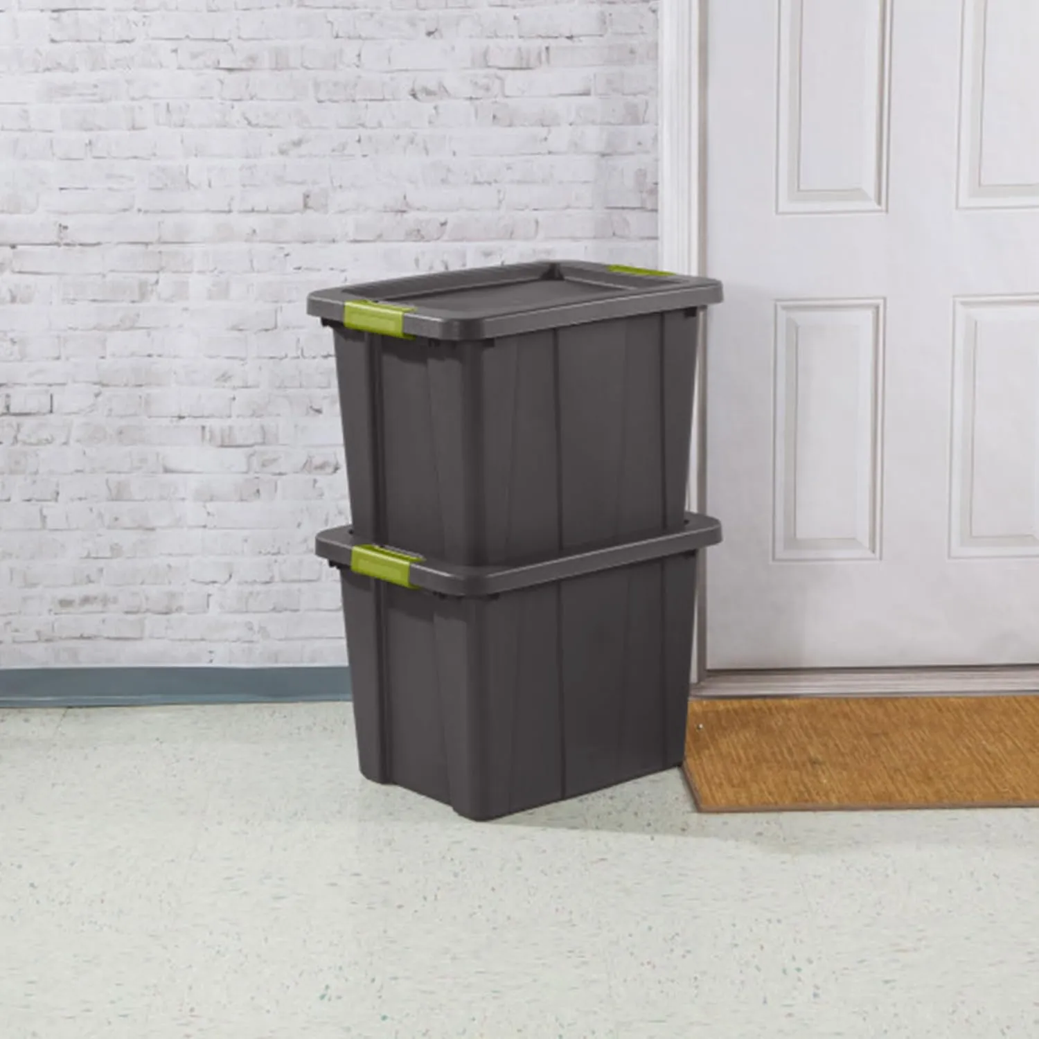 Sterilite 6-Pack Storage Bins with Lids, Heavy Duty Totes, 18 Gallon, Flat Gray