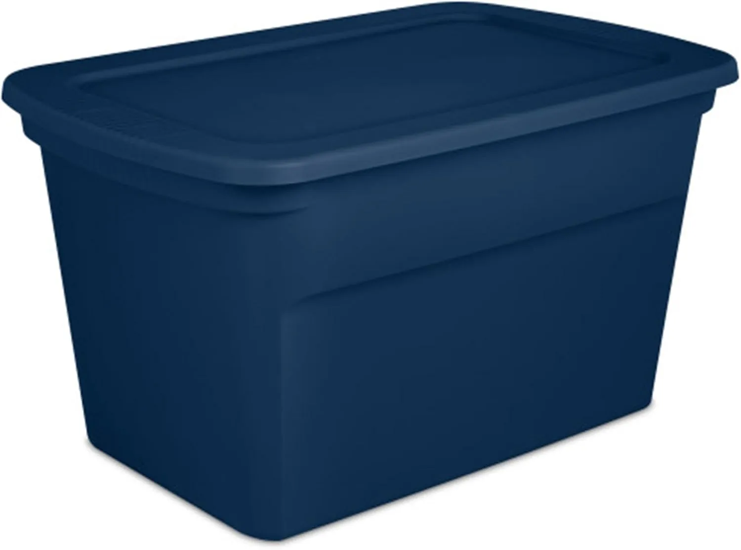 Sterilite 6-Pack Tote, Plastic Storage Bins with Snap Lids, 30 Gallon, Marine Blue - Stackable Home Organizers with In-Molded Handles for Bedroom, Garage, Basement and Attic