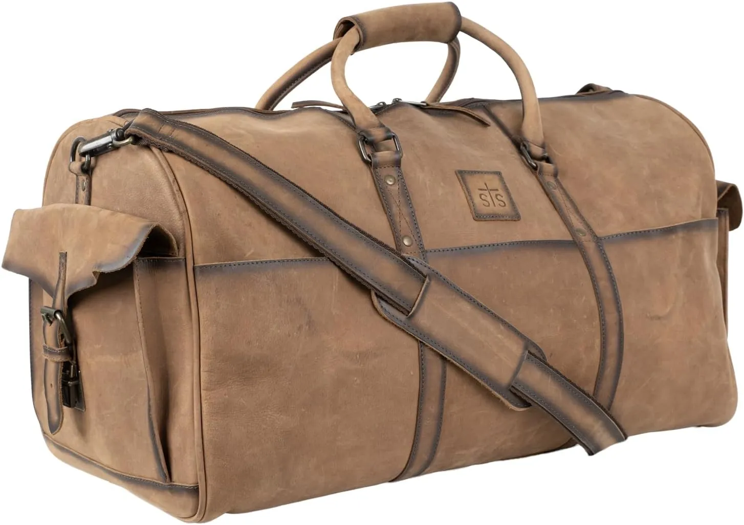 STS Ranchwear Mens Foreman Veg-Tan Leather Duffel Bag OS