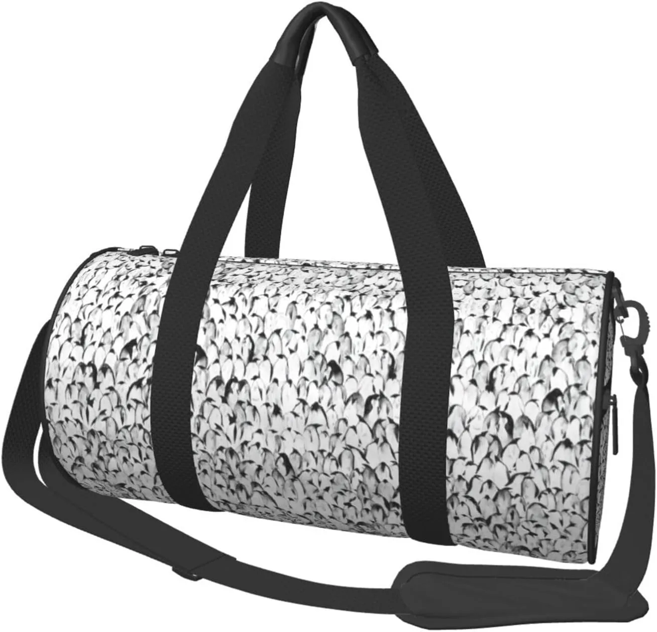 Stylish Crowd Of Penguins Pattern Duffel Bag Foldable Gym Bag For Men Women, Lightweight With Inner Pocket For Travel Sports