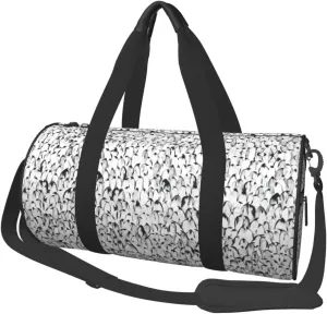Stylish Crowd Of Penguins Pattern Duffel Bag Foldable Gym Bag For Men Women, Lightweight With Inner Pocket For Travel Sports