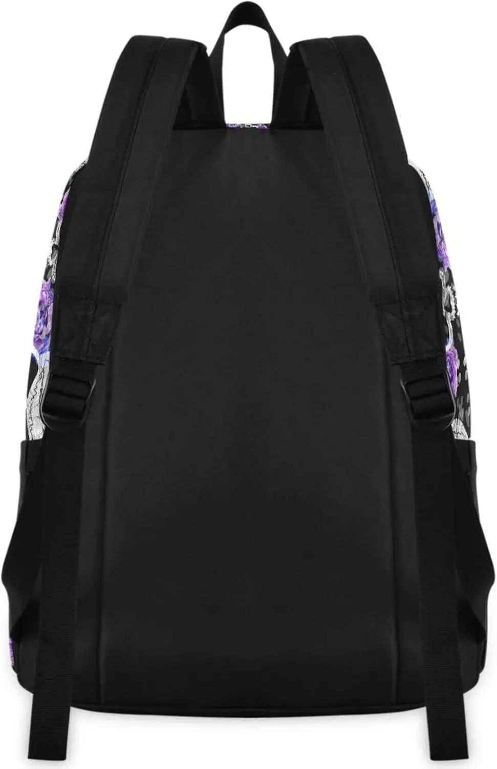 Stylish Skull Purple Rose Large Portable Laptop Backpack,Durable Travel Bag for Men Women School Bookbag Work Fit 16.5 Inch Notebook