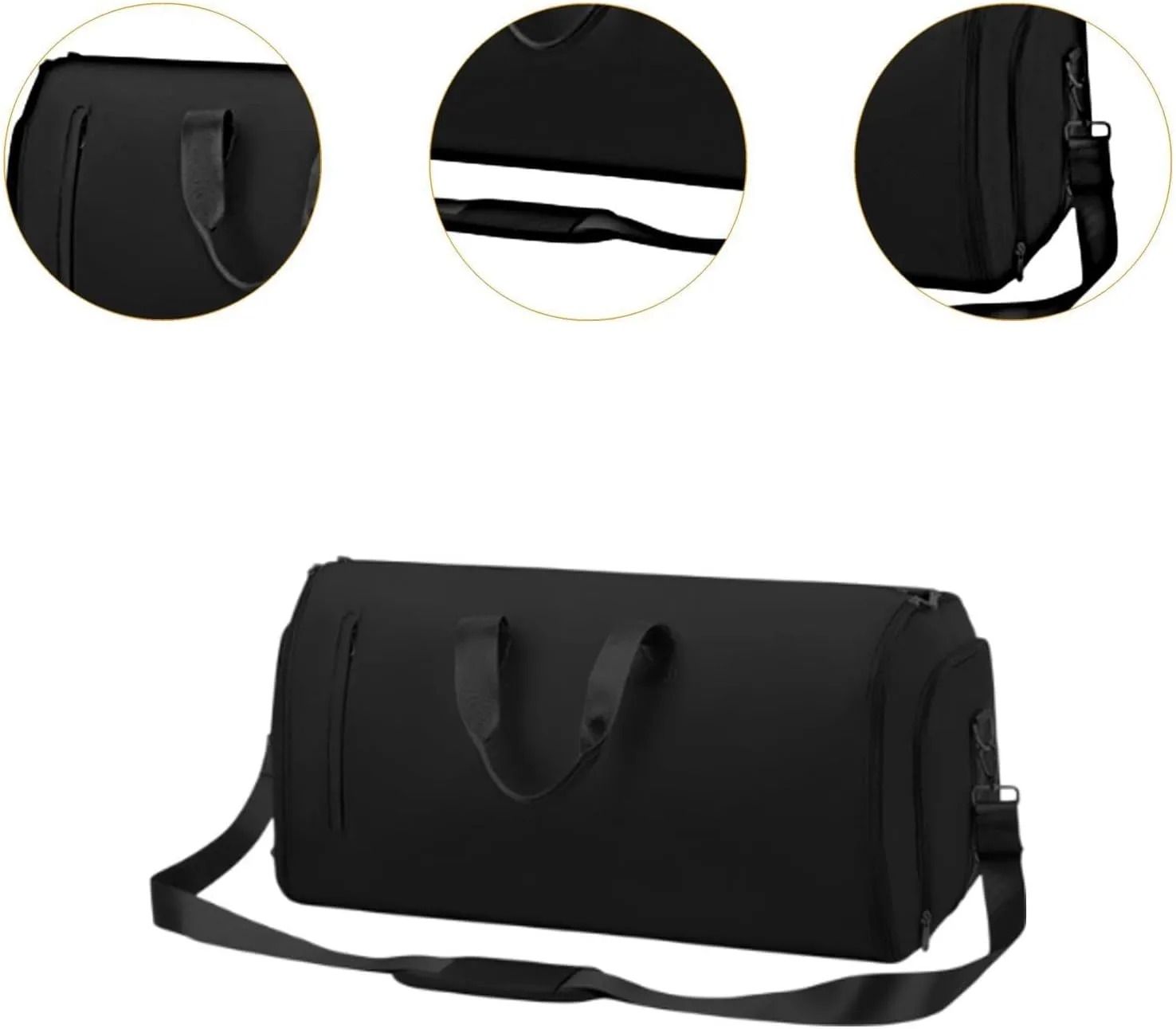 Suit Bag Tote Portable Business Travel Bag for Hiking for Men Women Trip Holiday, Black