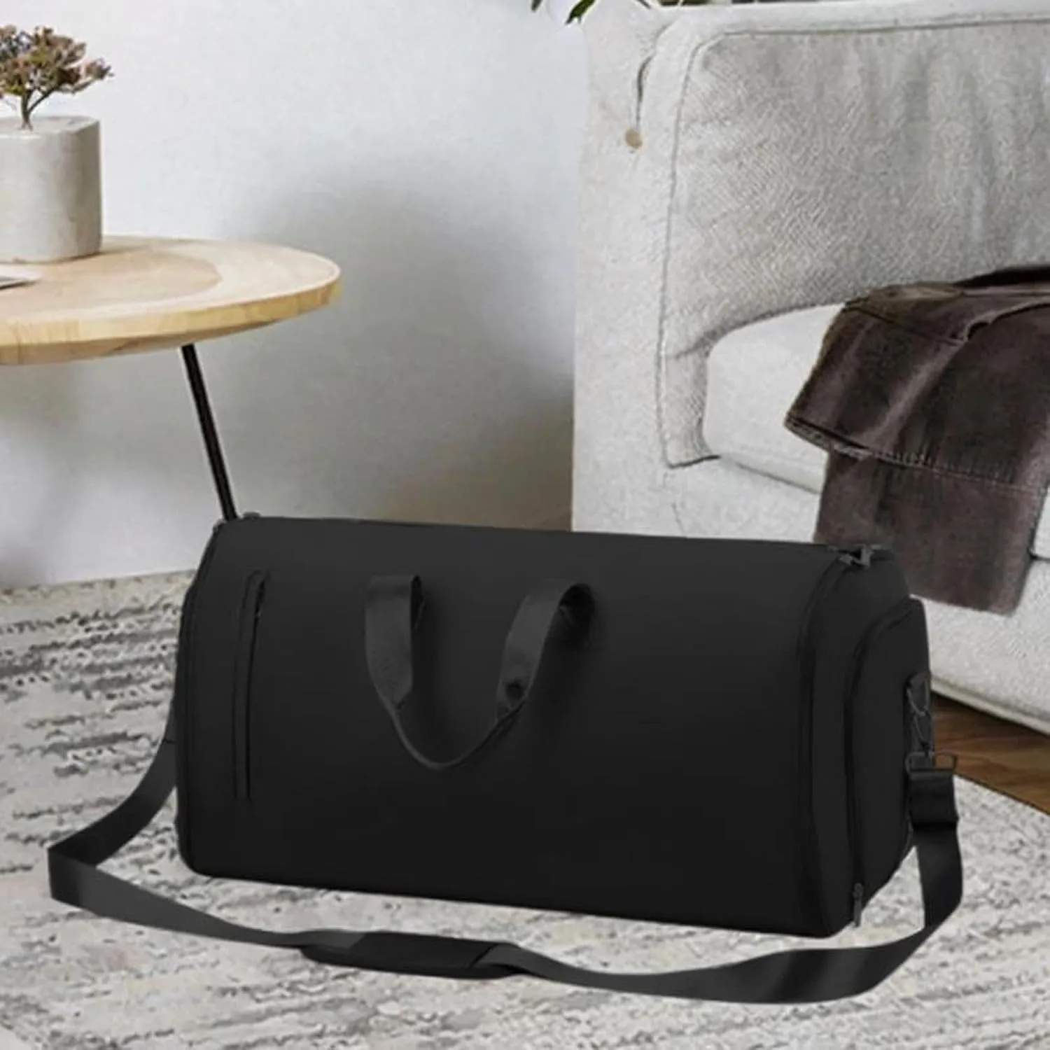 Suit Bag Tote Portable Business Travel Bag for Hiking for Men Women Trip Holiday, Black
