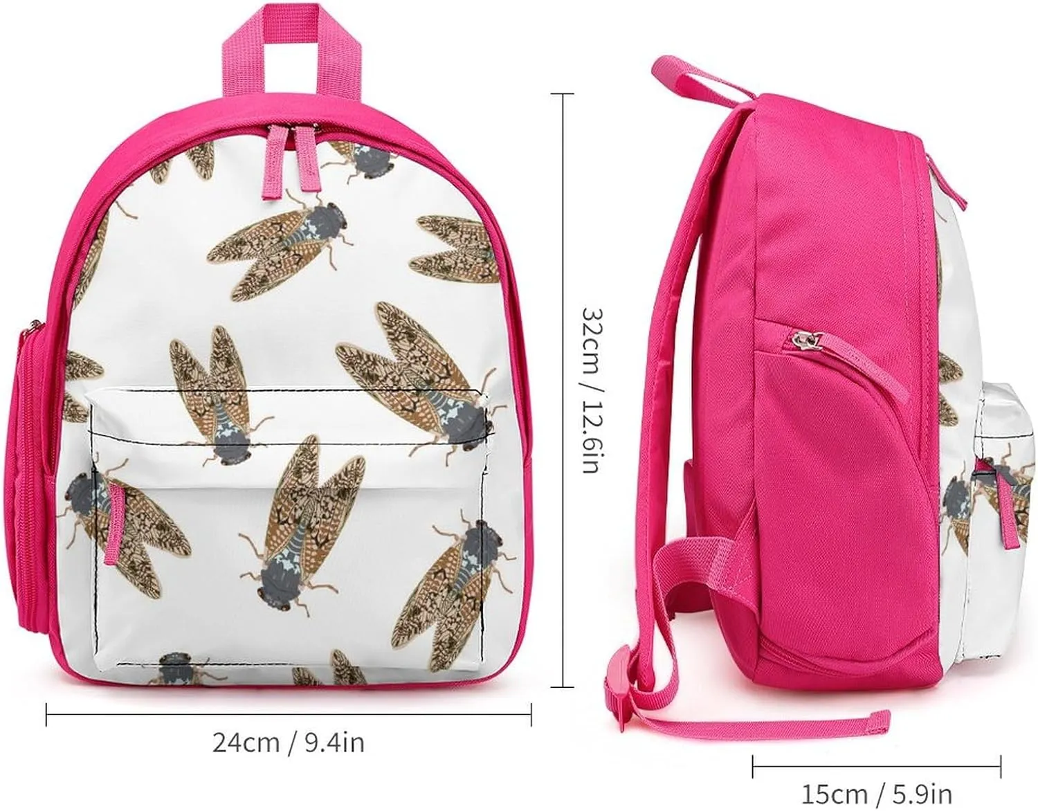 Summer Cicada Cute Backpack Lightweight Travel Daypack Basic Notebook Bag with Pockets
