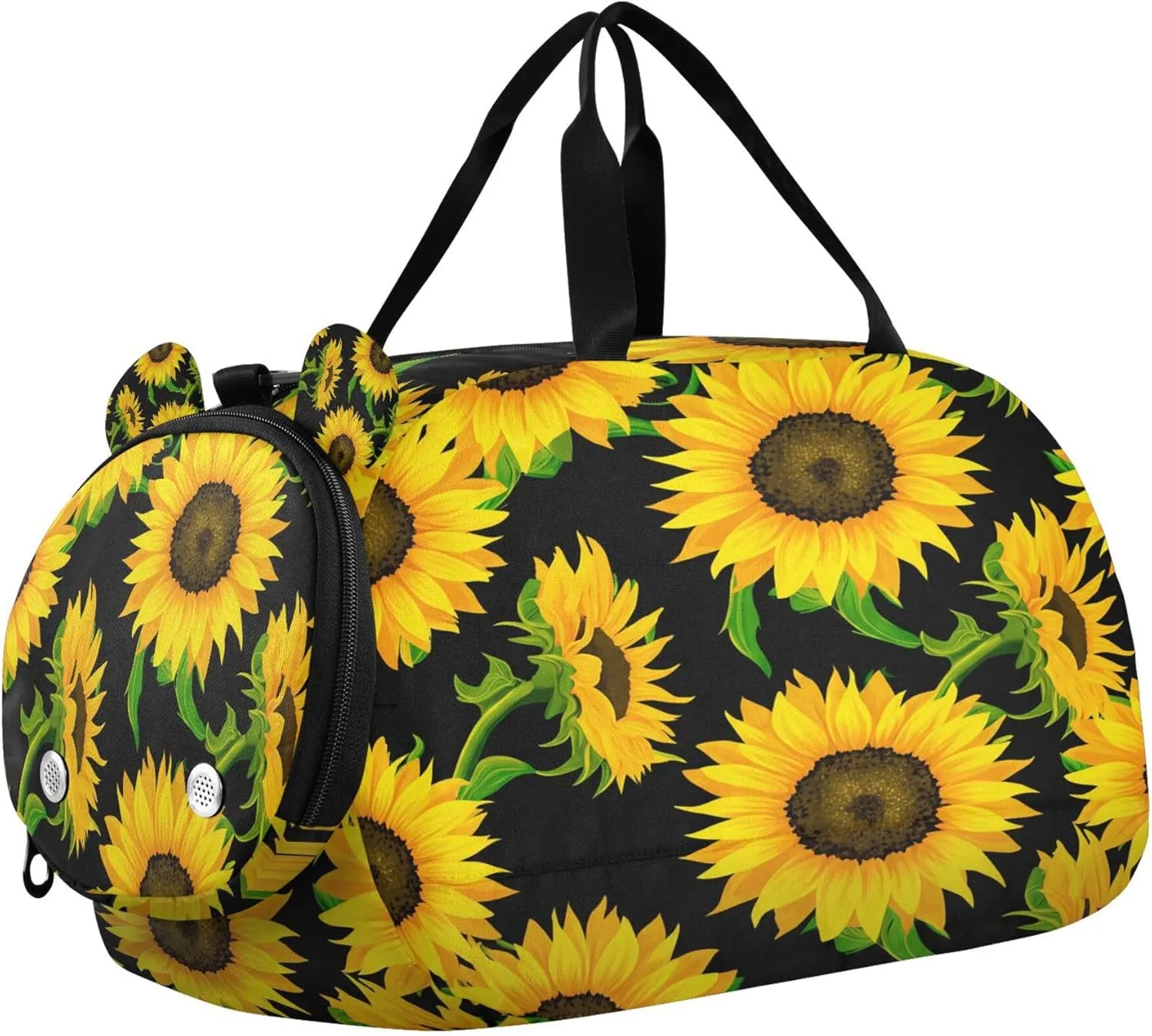 Sunflower Kids Overnight Sports Duffel Bags with Shoe Compartment & Wet Pocket Travel Sport Gym Bag for Girls Boys