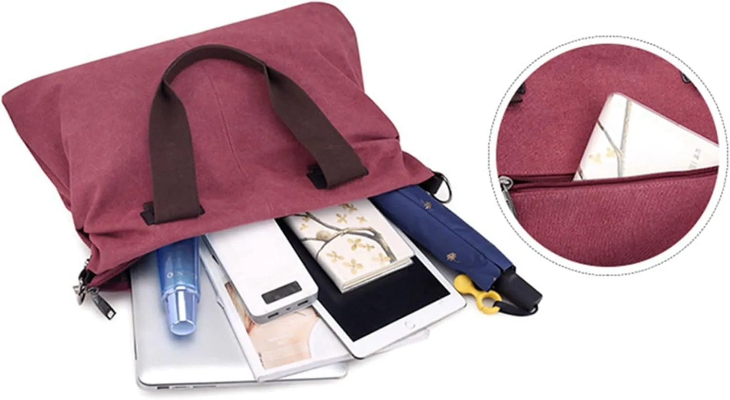Sunshinejing Women's Canvas Tote Bag Shoulder Crossbody Purses Work Travel Handbag Hobo Bag