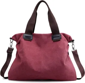 Sunshinejing Women's Canvas Tote Bag Shoulder Crossbody Purses Work Travel Handbag Hobo Bag