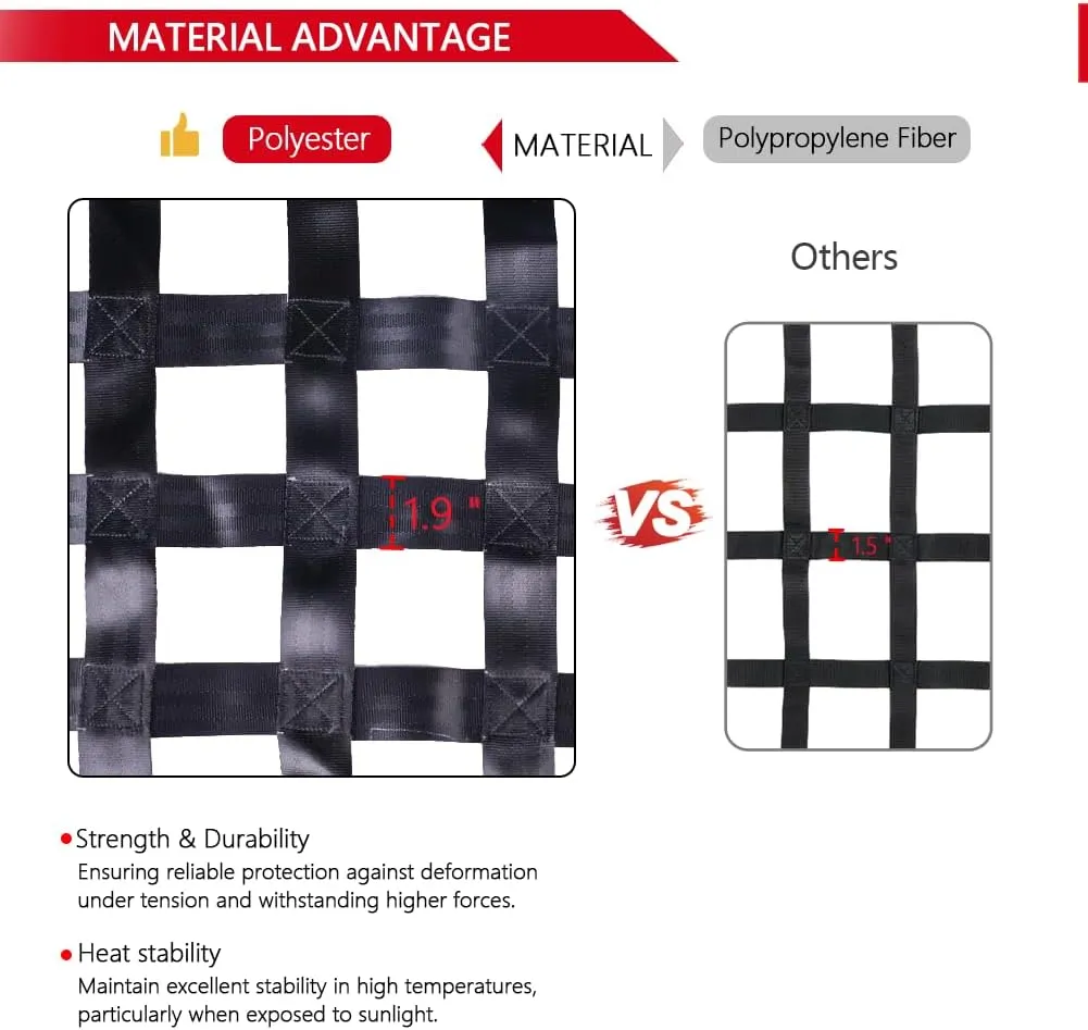Surmountway Cargo Net for Pickup Truck Bed(42" x 50"), Truck Bed Cargo Net with Capacity 1100LBS, Heavy Duty Cargo Nets with Adjustable Cam Buckles & S-Hooks, Truck Cargo Net for Trailer Trucks