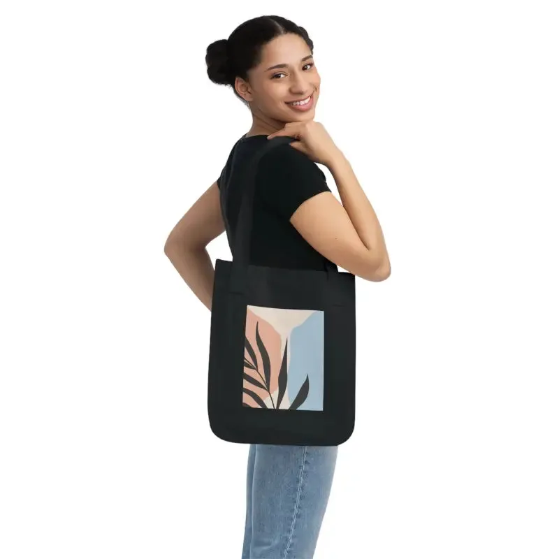 Sustainable Canvas Tote Bag with Abstract Leaves