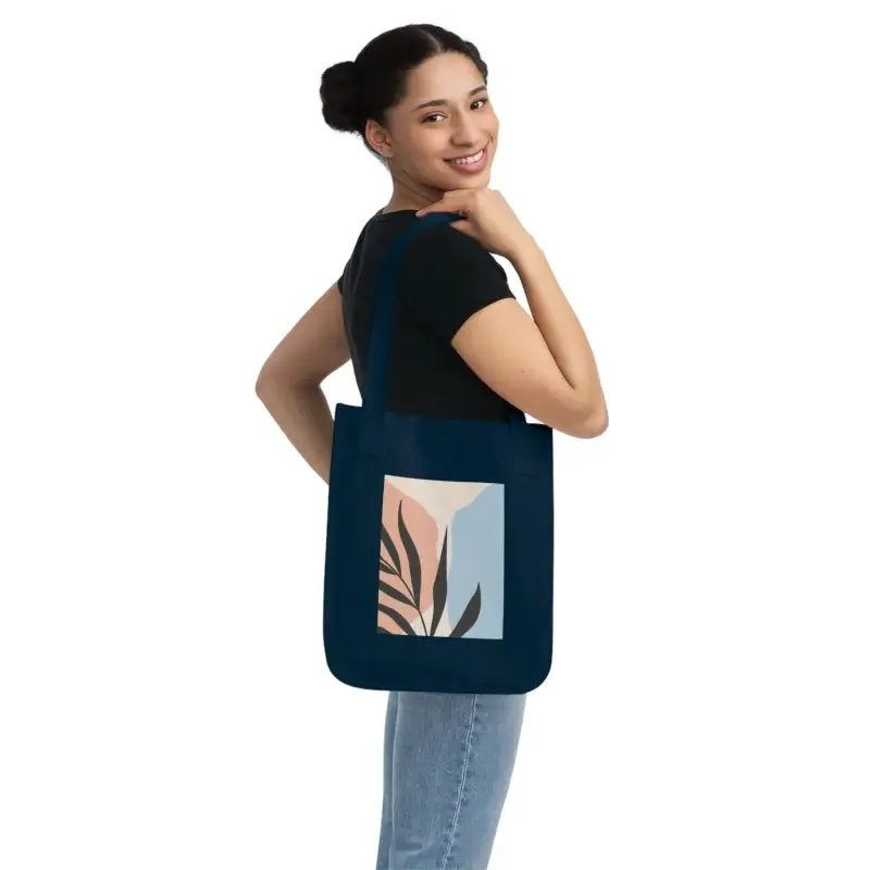 Sustainable Canvas Tote Bag with Abstract Leaves