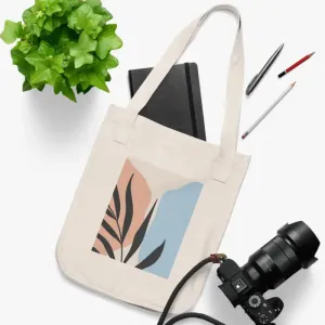 Sustainable Canvas Tote Bag with Abstract Leaves