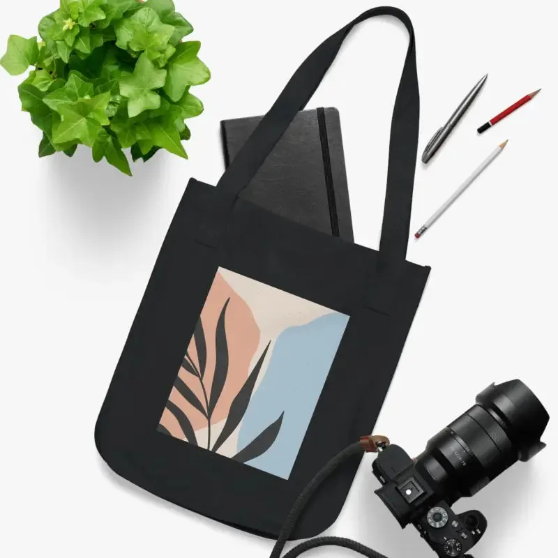 Sustainable Canvas Tote Bag with Abstract Leaves
