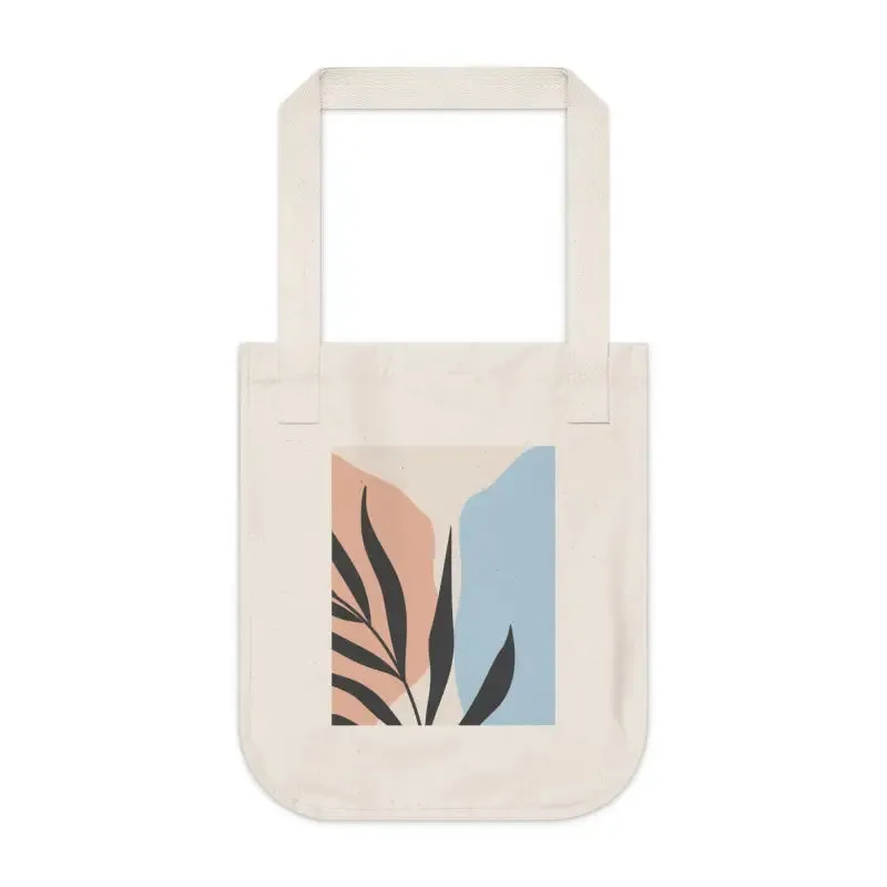 Sustainable Canvas Tote Bag with Abstract Leaves