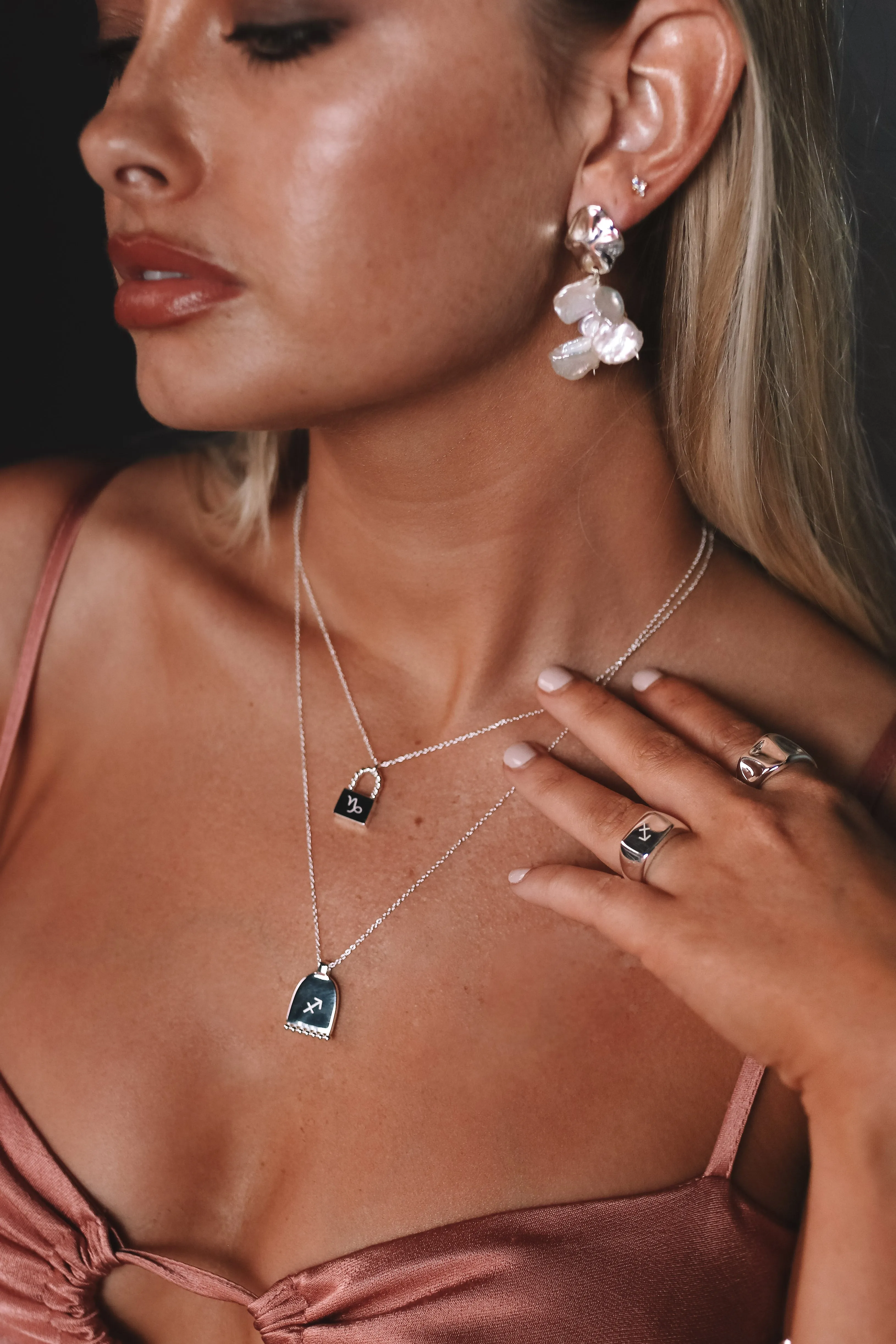 Sylvie - Stainless Steel Engraved Padlock Necklace