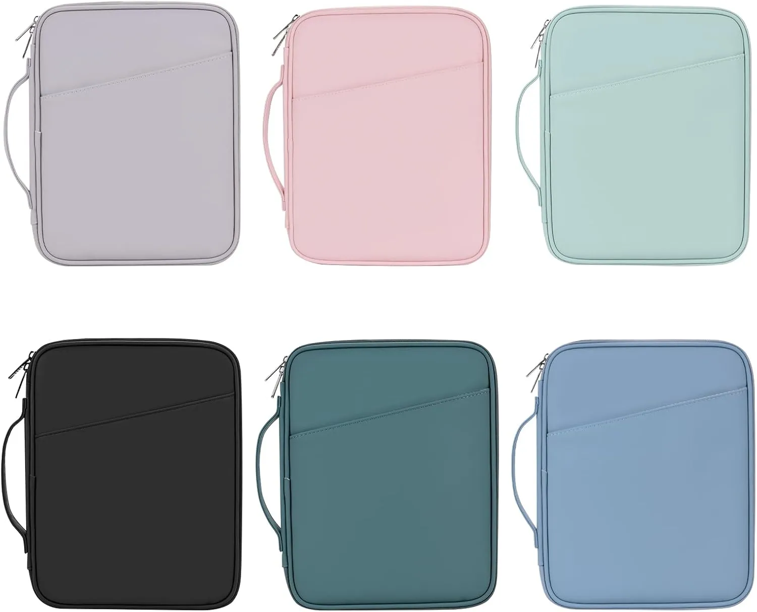 Tablet Bag for Women, Padded Carrying Sleeve Case for iPad Pro 12.9 M2/M1/2018-2020, Surface Pro 9/8/X, 12.4” Galaxy Tab S9 /S8  (PU-Pink12.9)