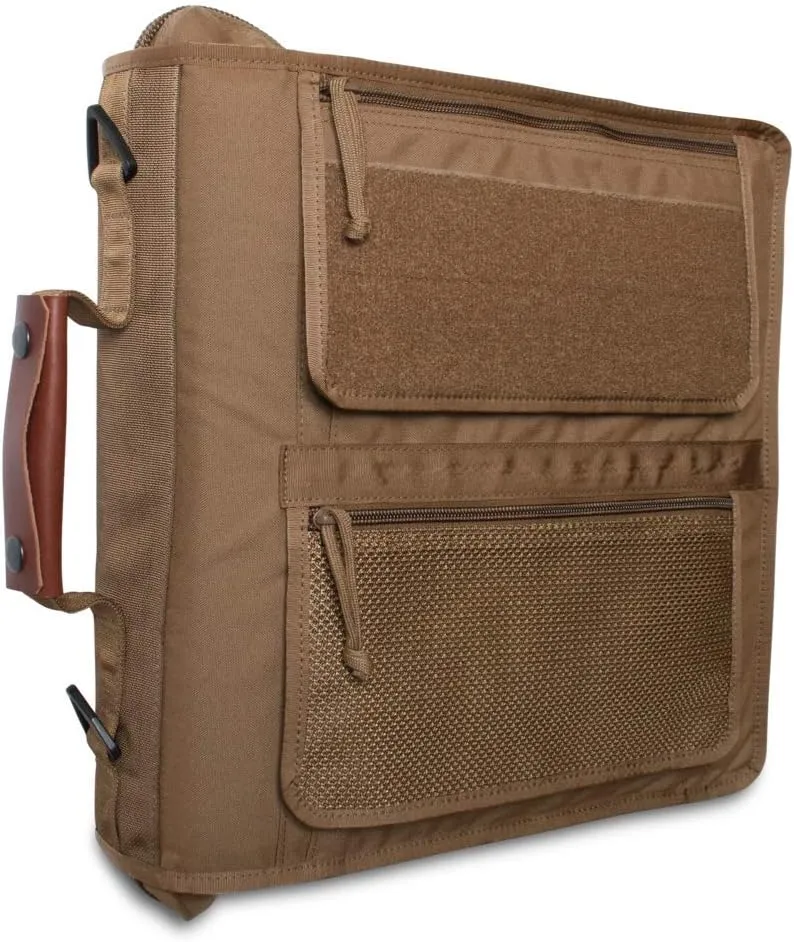 TACTICAL NOTEBOOK COVERS Tactical 3-Ring Binder Cover System | Zippered Padfolio Organizer Bag with Leather Handle | Fits 1.5” to 2” Binders | Durable Field Use Organizer (Coyote Brown)