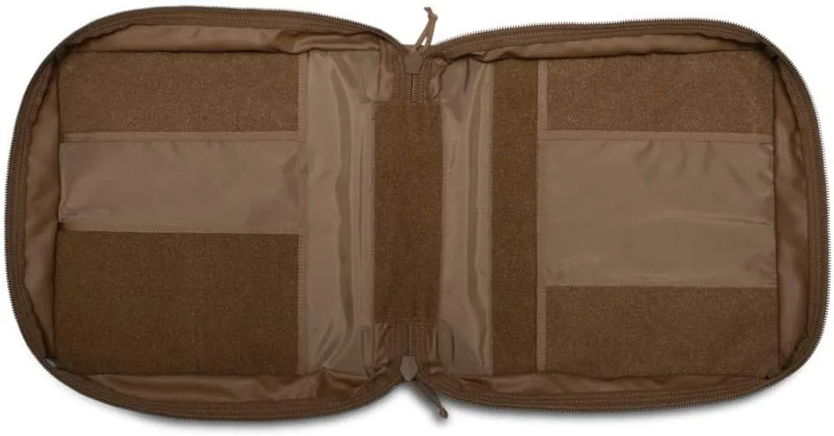 TACTICAL NOTEBOOK COVERS Tactical 3-Ring Binder Cover System | Zippered Padfolio Organizer Bag with Leather Handle | Fits 1.5” to 2” Binders | Durable Field Use Organizer (Coyote Brown)