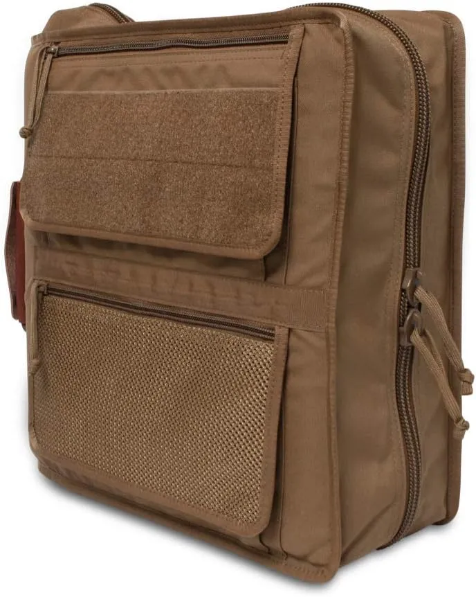 TACTICAL NOTEBOOK COVERS Tactical 3-Ring Binder Cover System | Zippered Padfolio Organizer Bag with Leather Handle | Fits 1.5” to 2” Binders | Durable Field Use Organizer (Coyote Brown)