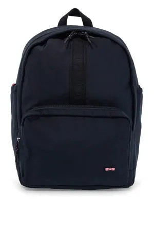 technical canvas backpack with branded tape trim