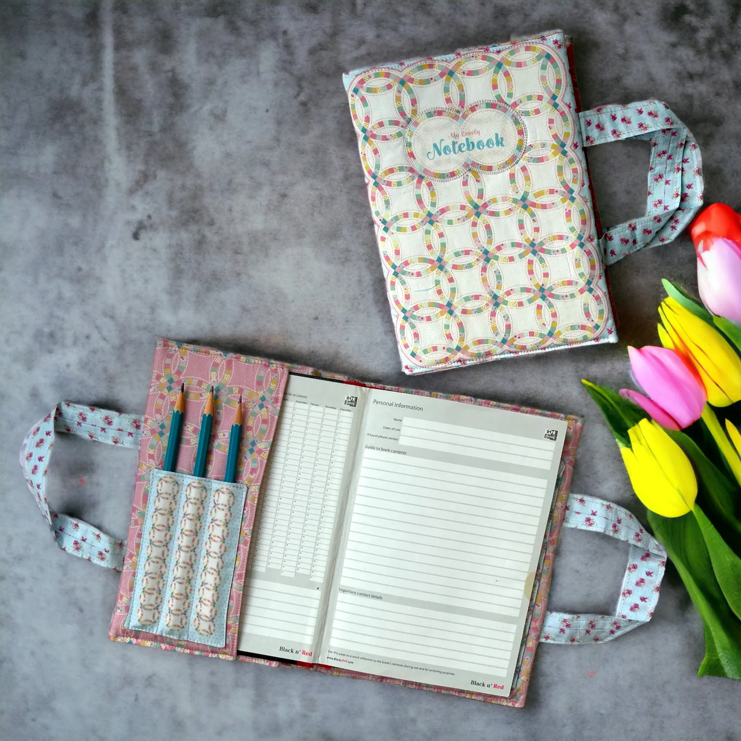 The Book Cover – Double Wedding Ring Quilt Sewing Kit