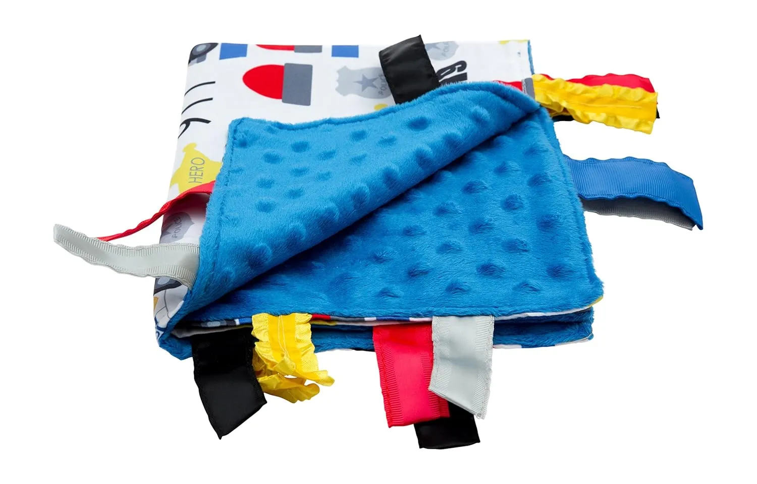 The Learning Lovey Police Baby Tag Security Blanket Sensory Toy