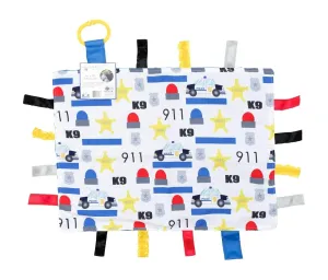 The Learning Lovey Police Baby Tag Security Blanket Sensory Toy