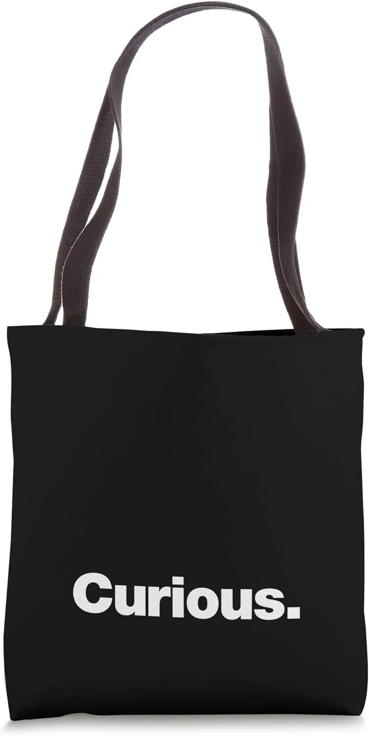 The word Curious | A design that says Curious Tote Bag