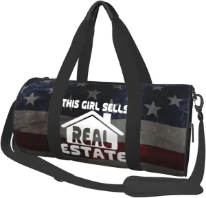 This Girl Sells Real Estate Duffel Bag Gym Bag Travel Sports Tote Large Foldable Beach Swim Yoga9