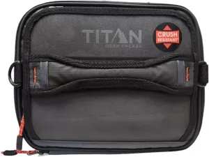 Titan Fridge Cold Crush Resistant Expandable Lunch Bag - With Reusable Gel Ice Packs Plus Food Container Set - Black