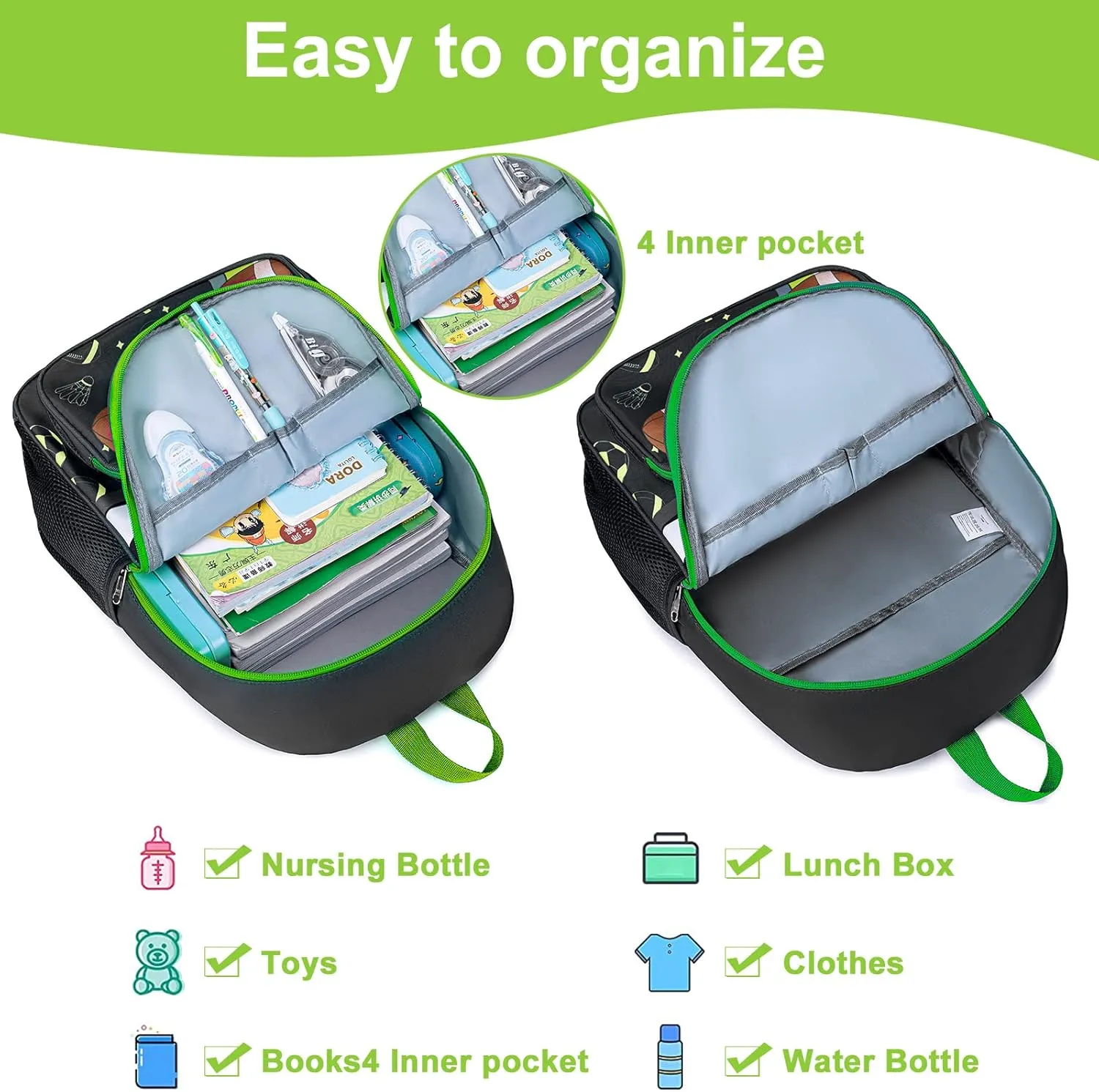 Toddler Backpack Boys Cute Soccer Kids School Backpack Preschool Kindergarten Bookbags Nursery Daycare Toddler Bags