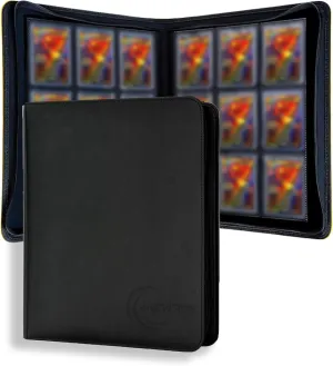 Top Loader Binder – 9 Pocket Card Binder for 3"x4" Top Loaders | Holds 288 Sleeves for Sports Cards, Trading Cards, Baseball, Football, MTG, TCG, Hobby Collectibles Organizer – Black