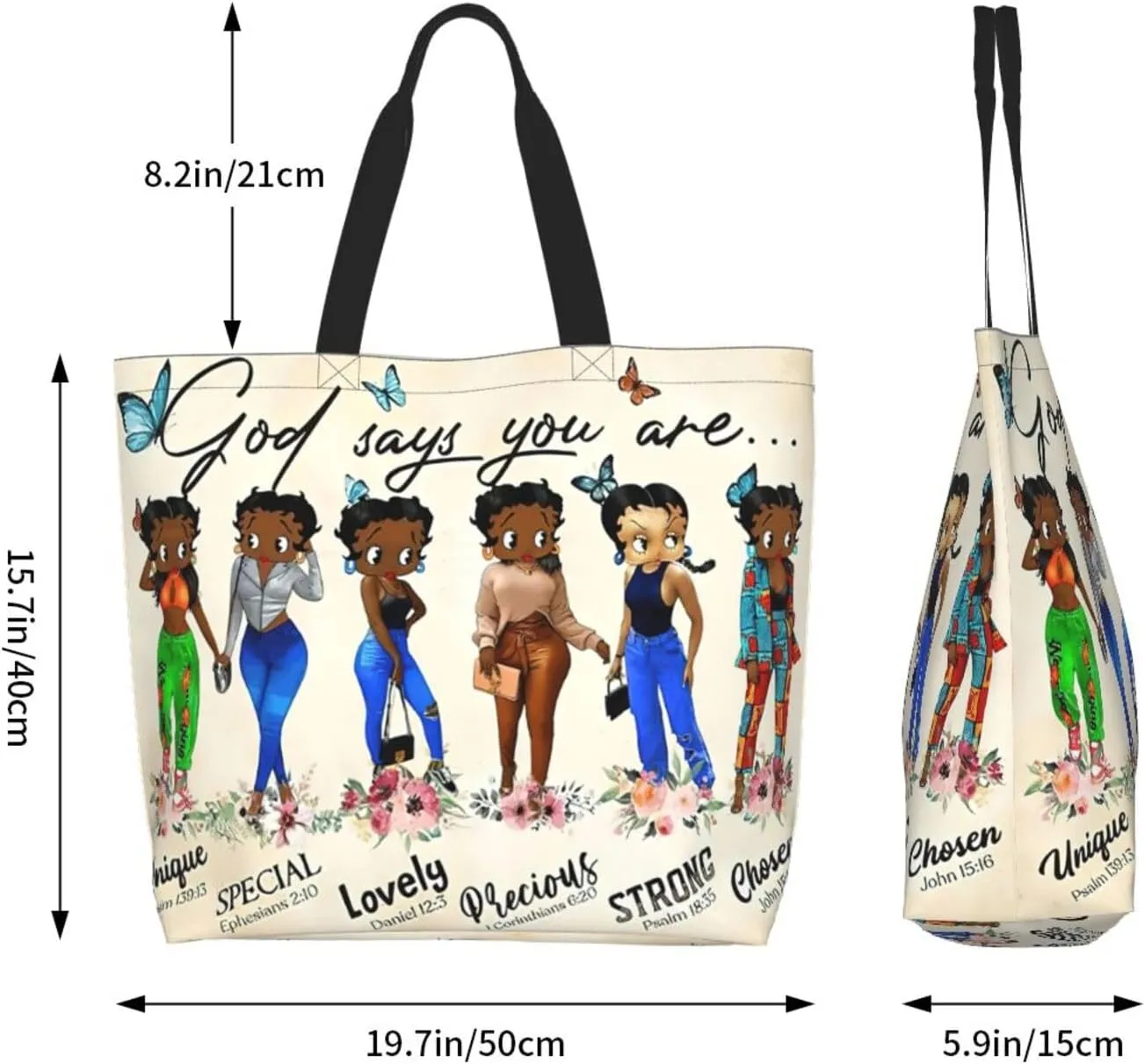 Tote Bag For Women African American Tote Bag Shoulder Handbag Black Queen Women Casual Shoulder Bag ，Premium Quality