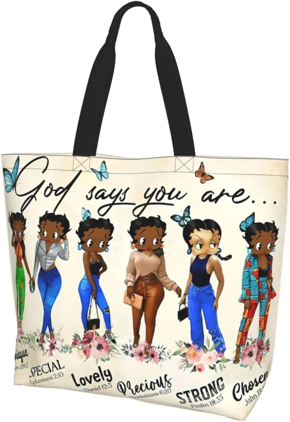 Tote Bag For Women African American Tote Bag Shoulder Handbag Black Queen Women Casual Shoulder Bag ，Premium Quality