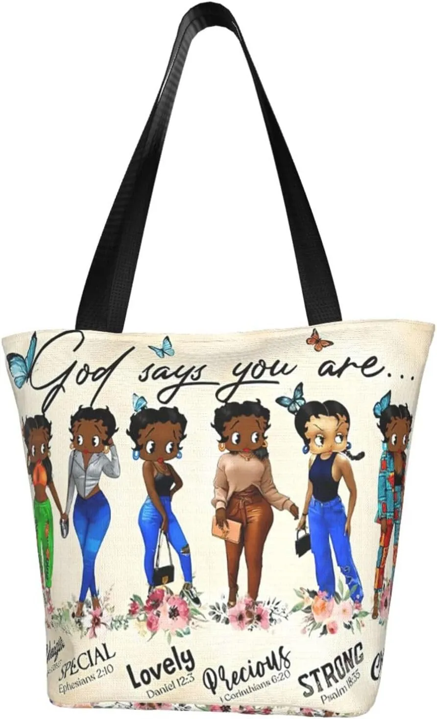 Tote Bag For Women African American Tote Bag Shoulder Handbag Black Queen Women Casual Shoulder Bag，Premium Quality