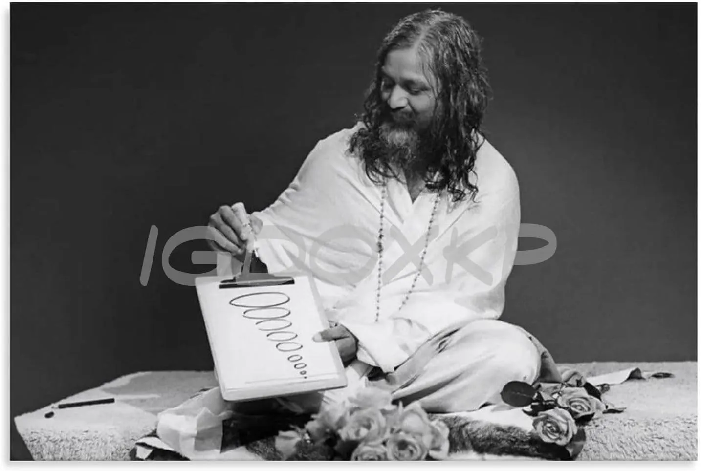 TOYOCC Maharishi Mahesh Yogi Indian Yoga Guru Art, Meditation Art Portrait Poster (2) Canvas Poster Bedroom Decor Office Room Decor Gift Unframe-style 18x12inch(45x30cm)