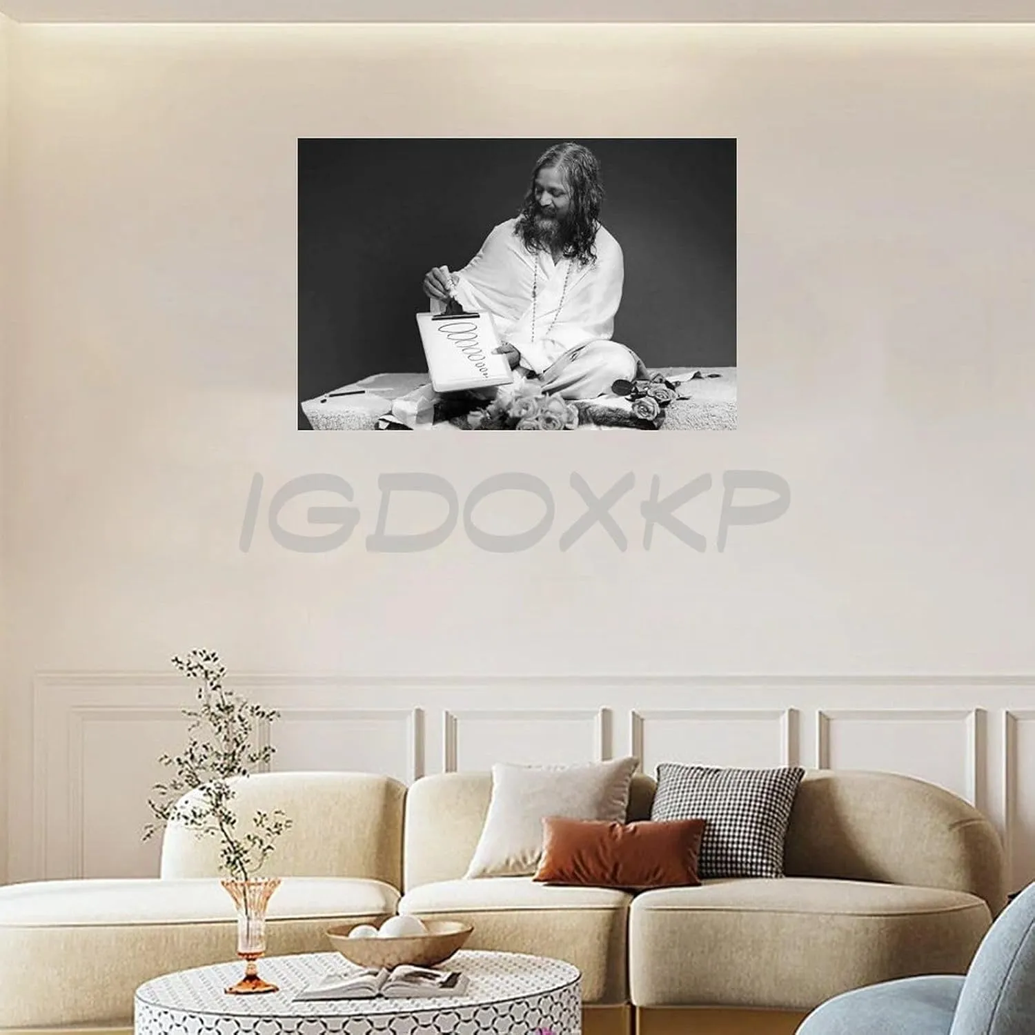 TOYOCC Maharishi Mahesh Yogi Indian Yoga Guru Art, Meditation Art Portrait Poster (2) Canvas Poster Bedroom Decor Office Room Decor Gift Unframe-style 18x12inch(45x30cm)