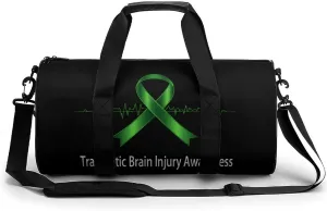 Traumatic Brain Injury Survivor Heartbeat Gym Bag Travel Duffel Bag Lightweight Carry On Weekender Bag Tote Bags for Women Men