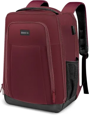 Travel Backpack, Business Anti Theft Slim Sturdy Laptops Backpack with USB Charging Port, Water Resistant College School Laptop Bag for Men & Women Fits 15.6 Inch Notebook (Red)