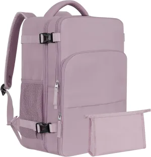 Travel Backpack, Carry On Backpack, Personal Item Bag for Airlines, Lightweight Casual Work College Gym Hiking Daypack Weekender bag, Laptop Backpack, Light Purple