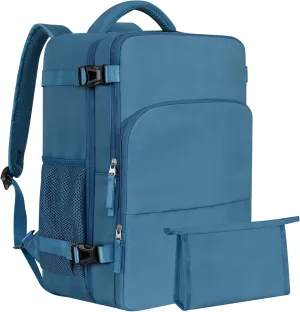 Travel Backpack for Men, Flight Approved Person Item Bag, Carry On Backpack, Lightweight Casual Daypack, College Backpack Fits 16.5 Inch Laptop, Dark blue