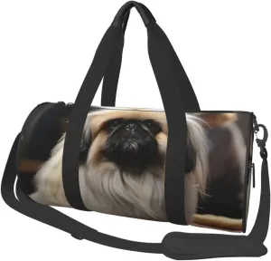 Travel Duffel Bag Foldable Weekender Overnight Bag Pekingese Dog Sports Tote Gym Bag Large Capacity Lightweight Carry On Luggage Bag for Men Women