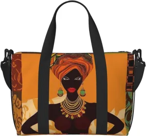 Travel Duffel Bag for Women Men Weekender Bags Sports Gym Bag African Woman Travel Bag Carry on Overnight Bag Waterproof Luggage Bag with Shoulder Strap