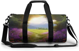 Travel Duffel Bag Weekender Bags for Men Women Large Capacity Overnight Bags Flowers Field Travel Sports Gym Bag Canvas Carry On Tote Bags for Travel Yoga